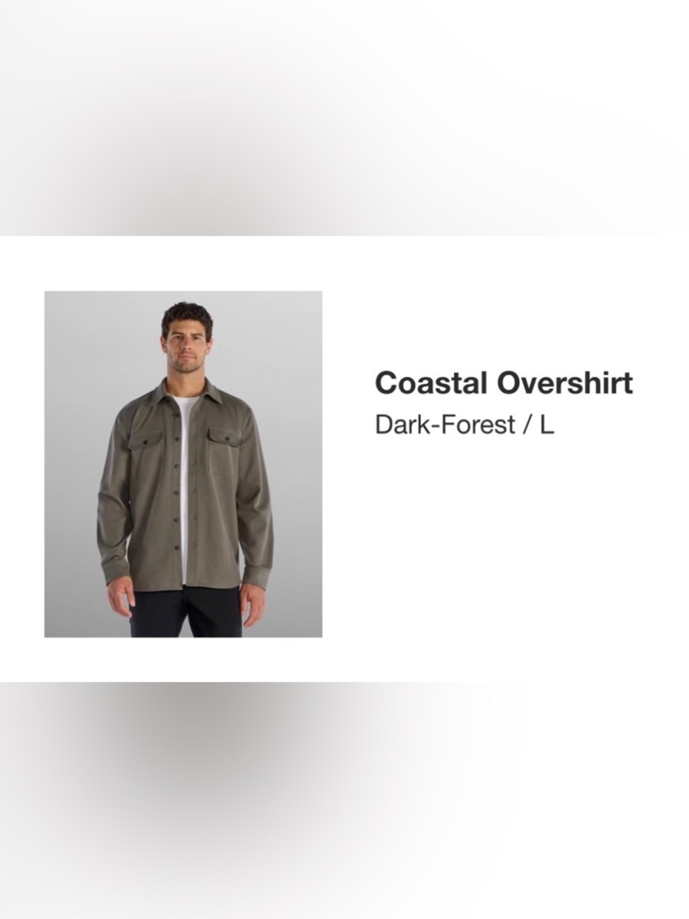 BYLT Coastal Overshirt Dark Forest with Chest Pockets - Size Large - Picture 5 of 6